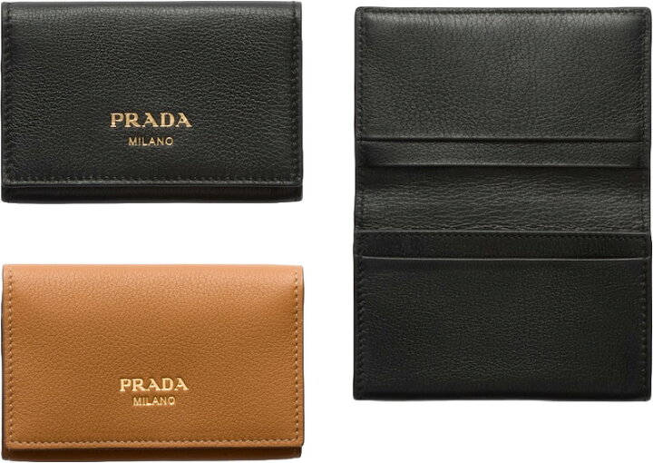 楽天市場】PRADA プラダ メンズ レディース二つ折り名刺入れ フラップ 