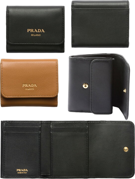 楽天市場】PRADA プラダ レディースフラップ付き小銭入れ付き三つ折り 
