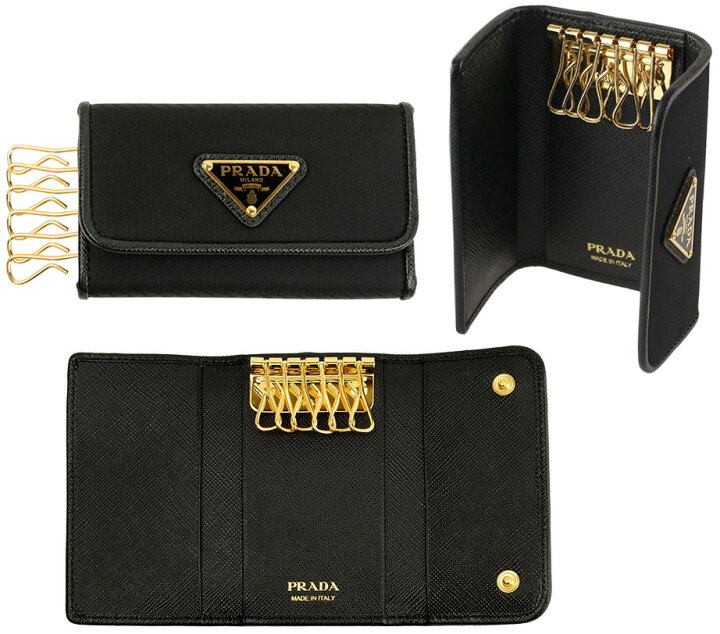 楽天市場】PRADA プラダ 6連キーケース三角ロゴプレート シルバー 