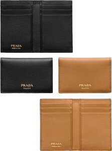 PRADA �v���_ �����Y ���f�B�[�X��܂�N���W�b�g�J�[�h�P�[�X�z�b�g�X�^���v���^�����O���S�u���b�N �L�������u���E�����U�[���������S 2�܂�J�[�h�z���_�[ ���vF0002F02ECBR LEATHER CARD CA