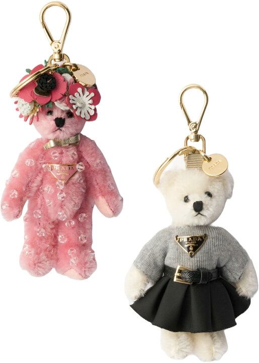 楽天市場】PRADA キーホルダープラダのリュックを背負ったテディーベア  