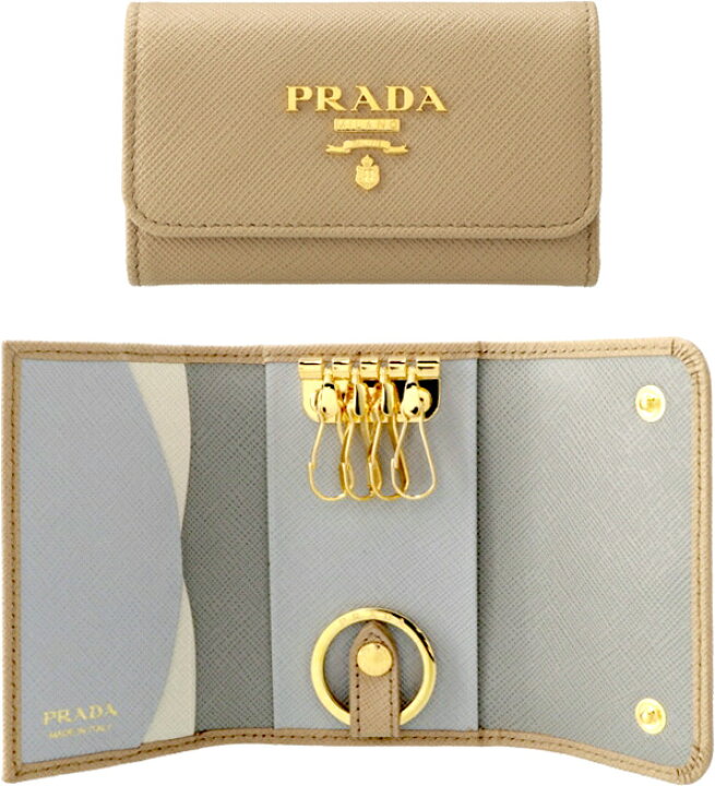 楽天市場】PRADA プラダ 4連キーケース取り外し可能キーリング付き 