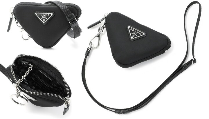 楽天市場】PRADA プラダ 三角おりぎり型小銭入れキーリング付き 