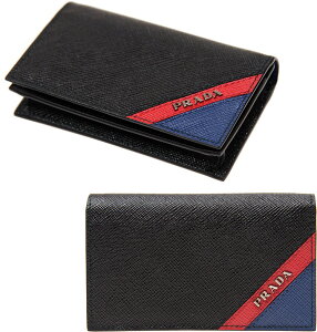 PRADA �v���_ �J�[�h�P�[�X���^�����S 2�܂薼�h����}�C�N���O���C���^�������U�[�u���b�N �l�C�r�[�K�����^�u���b�N ��܂�J�[�h�z���_�[���h�P�[�X �o�C�J���[�{�^���z�b�N �w�ʃ|