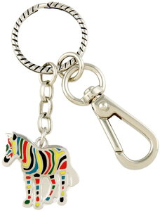 Paul Smith �|�[���X�~�X�}���`�J���[�V�}�E���v���[�g�c�C�X�g�L�[�����O���J���r�i�t�b�N�[�u�� ���S����V���o�[×�T�C�N���X�g���C�v�L�[�z���_�[ �����O�z���_�[CYCLE STRIPE ZEBRA KEYRING��