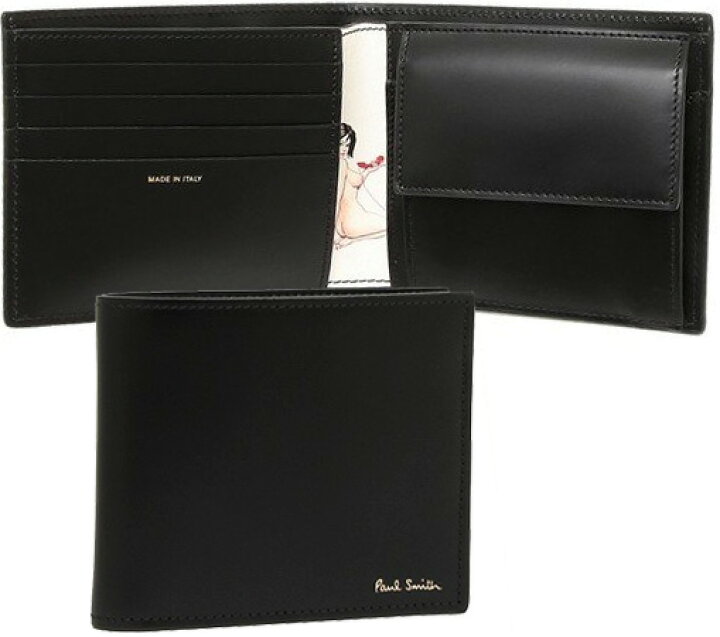 Paul Smith ポール・スミス 二つ折り財布 二つ折札入れ ブラック系  
