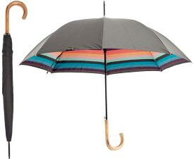 Paul Smith ポールスミス 傘クラウンロゴプレートバイカラーパイピングエッジブラック×マルチカラー雨季の通勤通学の必需アイテム雨の日もおしゃれを忘れずにアクセサリー かさ カサメンズ レディース UMBRELLA アンブレラ