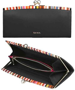 Paul Smith |[X~XfB[X܌Kt܂蒷zNXI[o[XgCvg}`J[GbW K}2܂蒷z ubNCROSS OVER STRIPE TRIM LONG PURSES