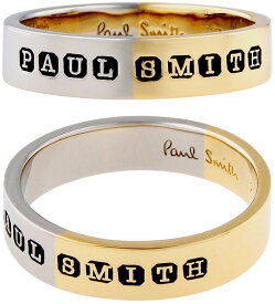 Paul Smith ポールスミス 指輪シルバー×ゴールドバイカラーリングメンズコンビネーションシルバーリング ホールマークモチーフで刻まれた存在感のあるロゴGOLD RING SILVER RING 約17号 約21号