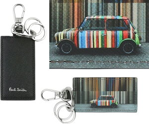 Paul Smith �|�[���X�~�X �����Y ���f�B�[�X3�A���S����V���o�[�L�[�����O �L�[�z���_�[�u���b�N�J�[�t���U�[�^�O �����O�z���_�[�V�O�l�`���[�X�g���C�v�~�j�N�[�p�[ ���������S�}���`�J