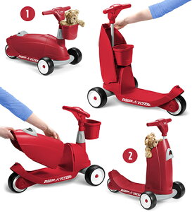 RADIO FLYER ���W�I�t���C���[�Б����悹�ăL�b�N�X�P�[�^�[�܂����Œn�ʂ𗼑��ŏR���Đi�ރL�b�N�J�[�O�֎� �L�b�N�{�[�h ��p�ߋ�C�h�c�[�O���C�h ��������RIDE 2 GLIDERide On Car & Skater