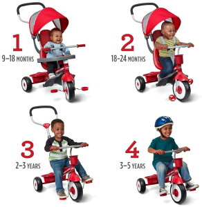 RADIO FLYER WItC[Trikes & Bikes O֎ԁ]Deluxe Steer & Stroll Trikeɍ킹4̎g4 in 1 Trike bh tO֑삪\ȃvbVnht3֎Ԑɍ킹