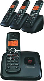 Motorola ブラックモトローラー デジタルコードレスフォン盗聴がされ難くクリアな音声通話が可能なDECT6.0採用デジタル留守番電話機能付き電話機子機増設可能親機もワイヤレスフォンLCDディスプレイ