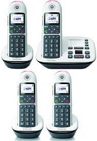 Motorola ホワイト×グレーコントラストボタンモトローラーデジタルコードレスフォン盗聴がされ難く、クリアな音声通話が可能なDECT6.0採用ビッグボタンデジタル電話機親機兼用コードレス子機Cordless Telephone