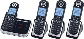Motorola ブルーLCDディスプレイモトローラーデジタルコードレスフォン盗聴がされ難く、クリアな音声通話が可能なDECT6.0採用デジタル留守電話機能付き電話機親機兼用コードレス子機 ブラック子機増設可能