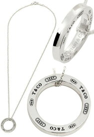 Tiffany&Co. ティファニーリングトップペンダントネックレス1837サークル ミディアム シルバーチェーンリングプレート アクセサリースタ―リングシルバー925CIRCLE RING PENDANT NECKLACE