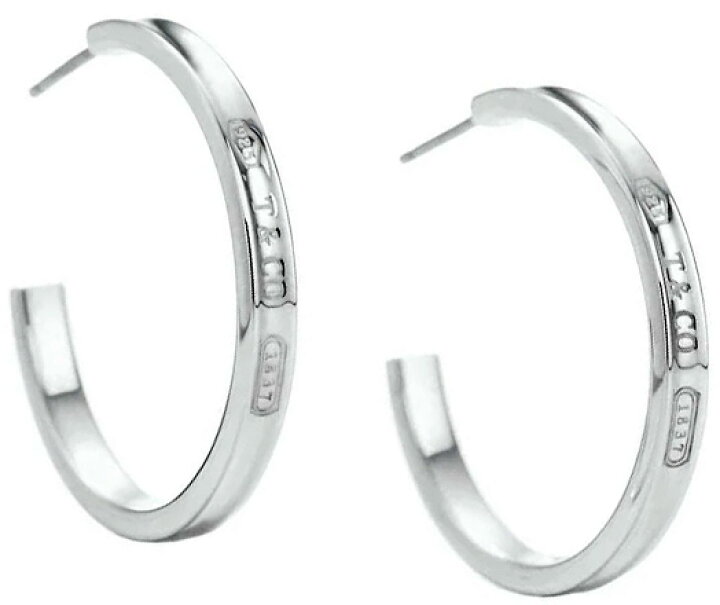 楽天市場】Tiffany&Co. ティファニー レディースナローフープピアス 