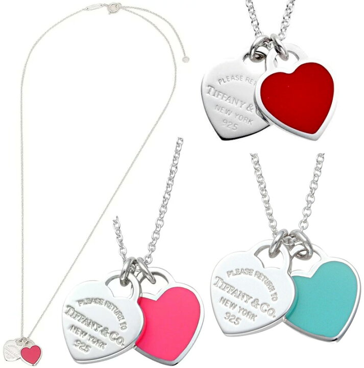 楽天市場】Tiffany&Co. RTTダブルミニハートタグペンダントエナメル  