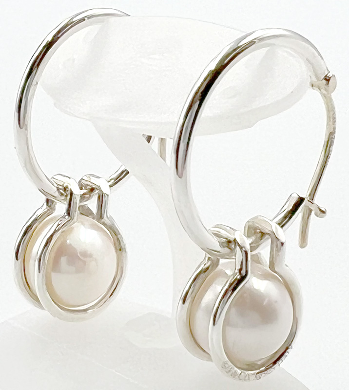 Tiffany&Co.ティファニーパールワイヤーフープピアススターリング シルバー925フレッシュウォーターパール 真珠fresh water  pearl pierced earring | kaminorth