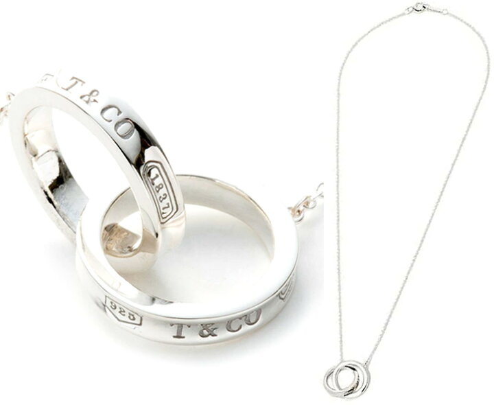 楽天市場】Tiffany&Co. ティファニーペンダントネックレスダブルリング 