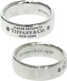 TIFFANY&Co. ティファニー 指輪レディース メンズダイヤモンドシルバーリング0.01カラットラウンドブリリアントカットナローリング スターリングシルバーリターントゥーティダニー7号 8号 9号 10号 11号 13号 14号 16号 17号 18号 19号 20号 21号