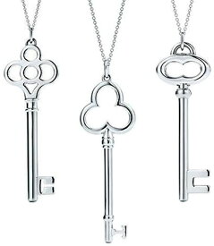 Tiffany&Co. ティファニー レディースキーペンダント 三つ葉 王冠 楕円オープンハートキーネックレス鍵型トップペンダントネックレスシルバーチェーン アクセサリーT&CO スターリング シルバー925HEART CROWN OBAL KEY TREFOIL PENDANT NECKLACE