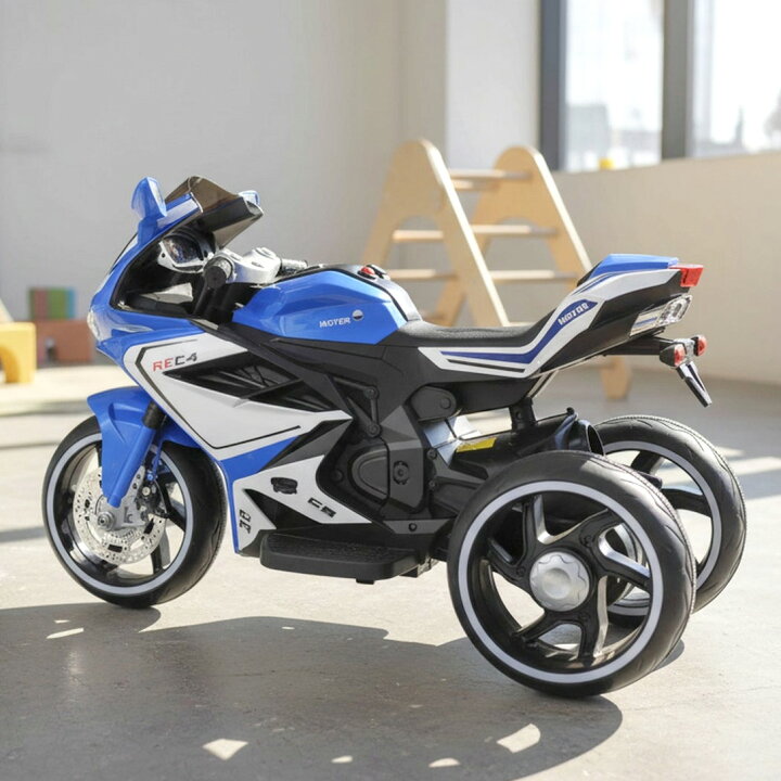 楽天市場】子供用電動乗用玩具レーサーバイクかっこいい3輪スポーツ 