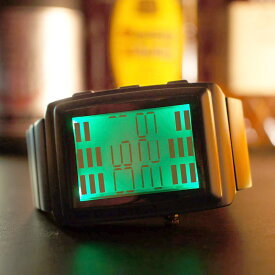 未来系LED腕時計メンズ レディース ユニセックスウォッチイコライザーウォッチ アルミストラップベルトLEDライトガイドがビートを刻むように点灯ブルー アンバー レッドブルー グリーンLCD