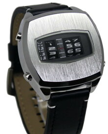 未来系LED腕時計 メンズウォッチレディースデジタルウォッチブレードボルテックス 時計の概念をリセットしたゴールド ブラック シルバー ブロンズケースブラックレザーバンドベルト ユニセックス回転ディスクシリンダーで時間を表示