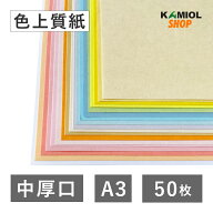 7月最大800円OFFクーポン 【選べる23色】 色上質紙 中厚口 A3 50枚 薄紙 カラー コピー用紙 小説 文集 便…