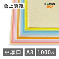 7月最大800円OFFクーポン 【選べる23色】 色上質紙 中厚口 A3 1000枚 カラー コピー用紙 小説 文集 便箋 …