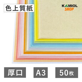 12月最大800円OFFクーポン 【選べる23色】 色上質紙 厚口 A3 50枚 色画用紙 画用紙 カラー コピー用紙 メニュー表 スタンプ ポイント カード 台紙 スクラップブッキング タグ ハンドメイド インクジェット対応