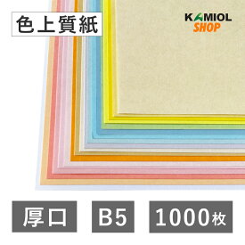 9月最大800円OFFクーポン 【選べる22色】 色上質紙 厚口 B5 1000枚 色画用紙 画用紙 カラー コピー用紙 メニュー表 スタンプ ポイント カード 台紙 レーザー 業務用 タグ ハンドメイド 業務用