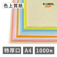 4月最大800円OFFクーポン 【選べる23色】 色上質紙 特厚口 A4 1000枚 厚紙 カラー コピー用紙 パンフレッ…