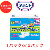 テープ止め アテント 背モレ・横モレも防ぐテープ式 LLサイズ 1パック20枚入り 目安吸収量約5回分 大王製…