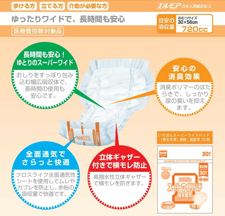 楽天市場】尿とりパッド エルモアいちばん スーパーワイドパッド 1 