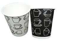 8オンス 発泡 断熱 紙コップ 計50個／計1000個「カフェモダンN」8oz 250ml （白/黒 2色アソート）【B3-1】