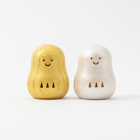 神具 オブジェ 「【 願い小だるま ［ 金銀 子チビ ］ペア 】」 国産 だるま お祝い 祈願 モダン シンプル ハンドメイド かわいい ミニ 小型 お供え 小 セット コンパクト お揃い お洒落 神棚 飾り 縁起物 験担ぎ 達磨 プレゼント 贈り物 小さい 金 銀 ゴールド シルバー