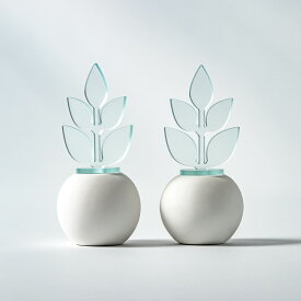 神具 セット 「 光の榊《さかき》【ミニ】［ 翡翠 ヒスイグリーン ］ 」 天照大御神 神棚 飾り モダン神具 小型 おしゃれ モダン シンプル 天照大神 お供え物 かわいい 光の サカキ 立て お供物 供物 お供え 物 花瓶 花立て 枯れない 榊立 オブジェ コンパクト 小さい ミニ