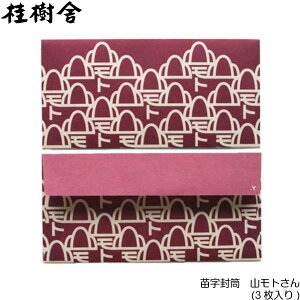 越中八尾の和紙 桂樹舎 苗字封筒(3枚入り) 【ヤマモト】さん