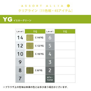 デミアソートアリアCクリアライン1剤80g【イエローグリーン】