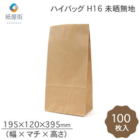 紙袋 角底袋 H16 未晒 無地 100枚 ハイバッグ パックタケヤマ ペーパーバッグ バッグ 茶無地 梱包用袋 梱包用品 梱包資材 ラッピング 使い捨て ネットショッピング EC 業務用 ギフト ベーカリー お菓子 プレゼント テイクアウト 使い捨て お持ち帰り XZT00389