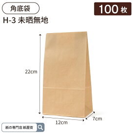 紙袋 角底袋 H3 未晒 無地 100枚 ハイバッグ パックタケヤマ ペーパーバッグ バッグ 茶無地 梱包用袋 梱包用品 梱包資材 ラッピング 使い捨て ネットショッピング EC 業務用 ギフト ベーカリー お菓子 プレゼント テイクアウト 使い捨て お持ち帰り XZT00380