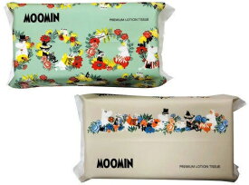 河野製紙　MOOMIN　ムーミン　プレミアムローションティッシュ ソフトパック300枚（150組）×30パック　まとめ買い　送料無料