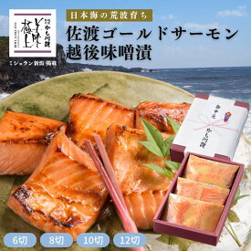 雪国越後 料亭 佐渡 ゴールドサーモン越後味噌漬 6切 9切 12切 化粧箱入り | ギフト セット 鮭 サーモン さけ 無添加 シャケ 味噌漬け 漬け魚 切り身 プレゼント お取り寄せグルメ ギフトセット 鮭の切り身 魚 海鮮 食品 高級 味噌漬け魚 鮭ギフト