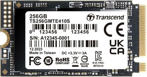 SSD 256GB�g�����Z���h M.2 NVMe 2242 PCIe Gen4×4 �ő�Ǎ���:3,300MB/s �ő发����:1,600MB/s M Key TS256GMTE410S