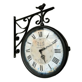 クラシック　両面電波掛け時計 電波時計 無音 プレゼント 壁掛け時計 掛時計 北欧 時計 インテリア