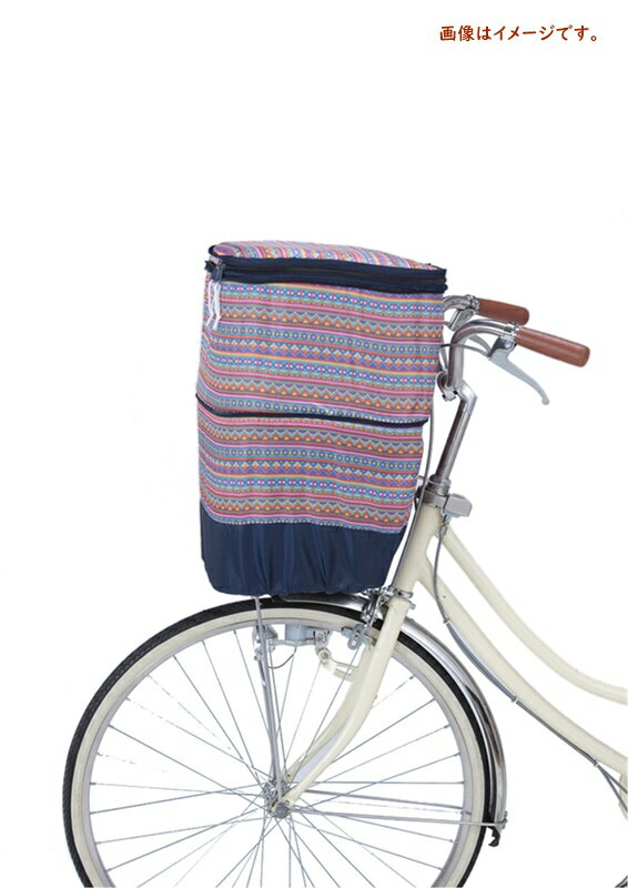 自転車カゴカバー前用前カゴカバー2段式ネイティブレッド収納たっぷり撥水加工オリンパスモダンアートシリーズ