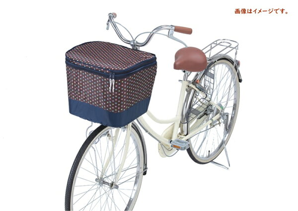 自転車カゴカバー前用前カゴカバー2段式ドットブラウン収納たっぷり撥水加工オリンパスモダンアートシリーズ