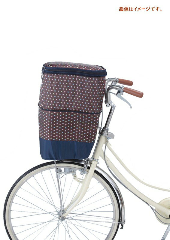 自転車カゴカバー前用前カゴカバー2段式ドットブラウン収納たっぷり撥水加工オリンパスモダンアートシリーズ